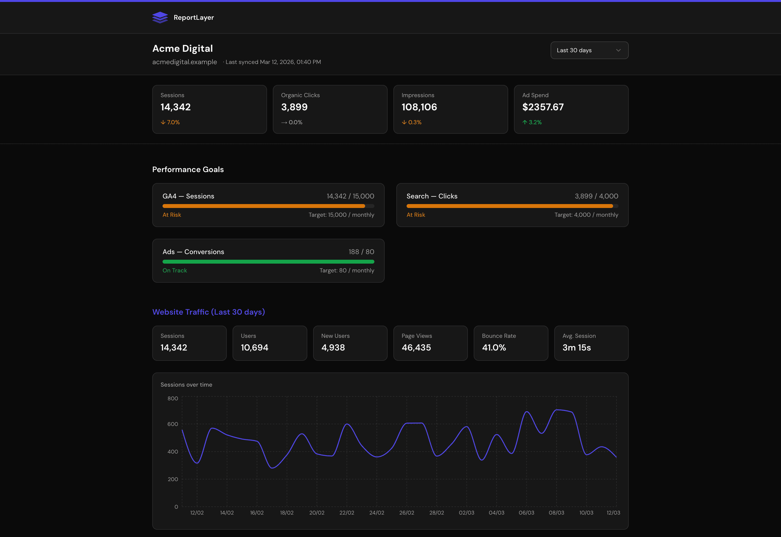 ReportLayer client report preview